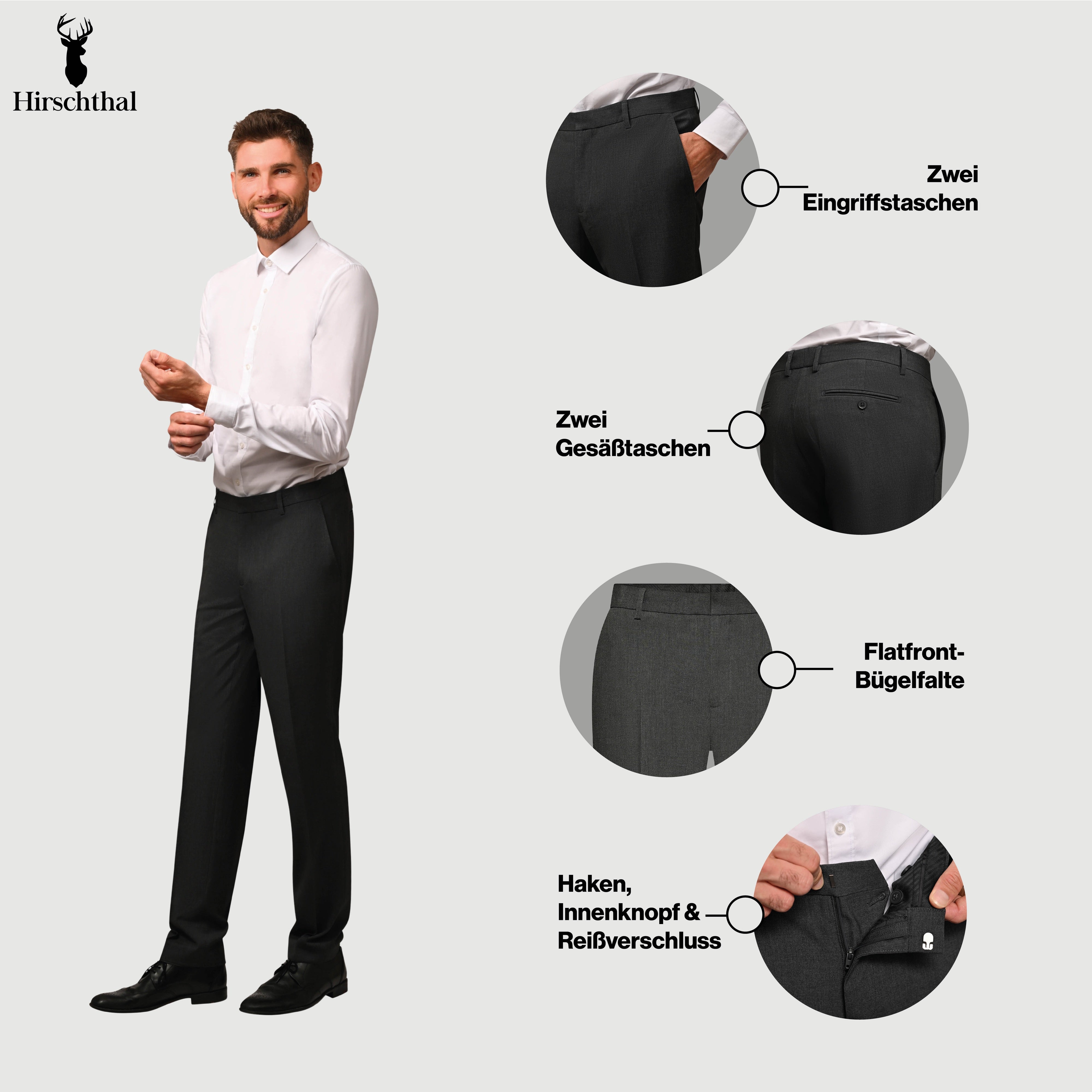 Hirschthal Anzughose Slim-Fit