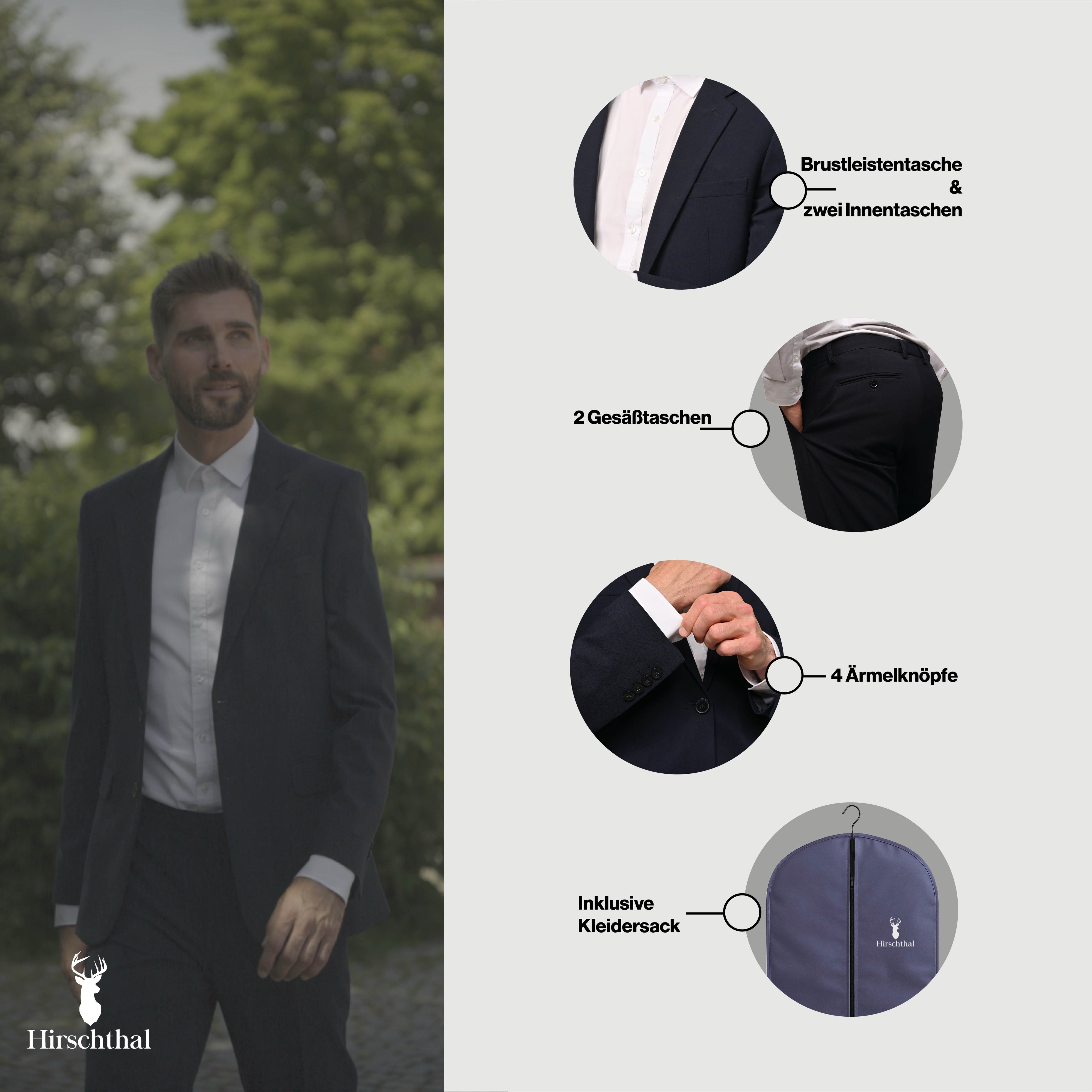 Hirschthal Anzug Slim-Fit