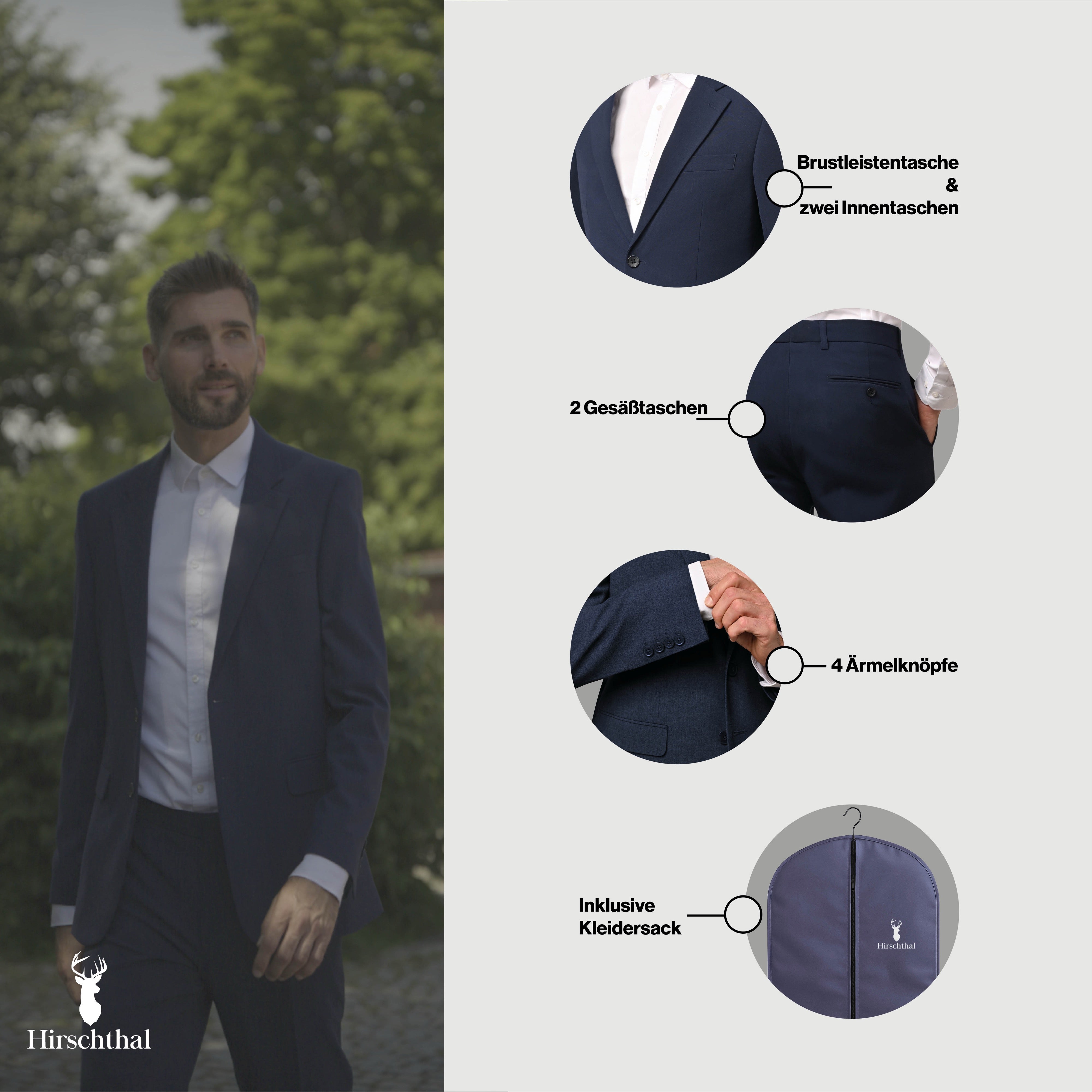 Hirschthal Anzug Slim-Fit