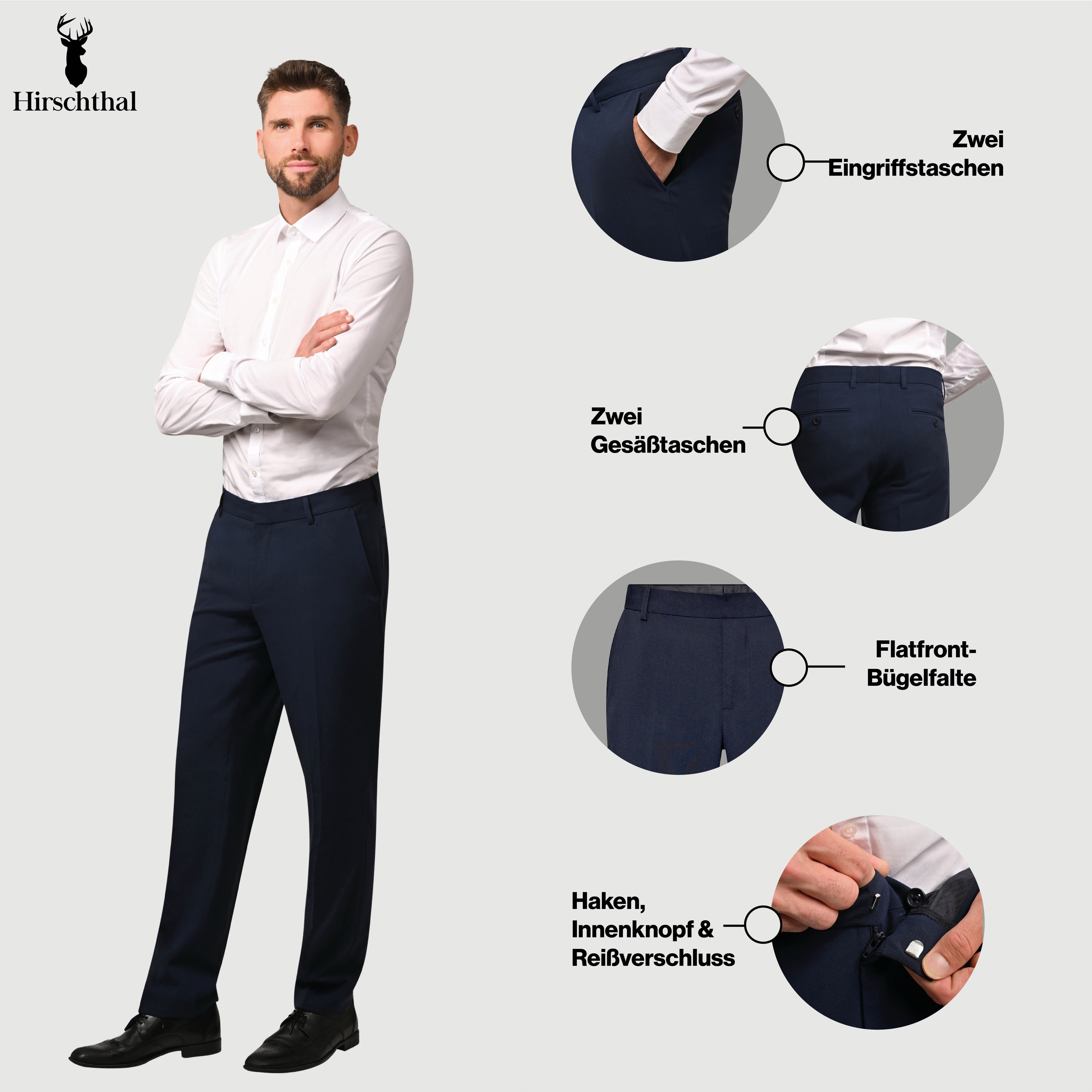 Hirschthal Anzughose Regular-Fit
